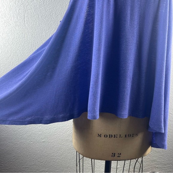 Free People l M Purple Heathered Floral Embroidery Mesh Boho Festival Swing Tank - Picture 3 of 14